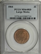 1864 2C Large Motto MS64RD