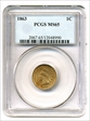 1863 1C MS65