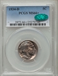 1934-D 5C MS66+