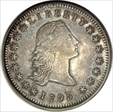 1795 $1 Flowing Hair, 2 Leaves XF45