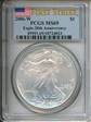 2006-W $1 Burnished Silver Eagle 20th Anniversary First Strike SP69