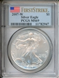 2007-W $1 Burnished Silver Eagle First Strike SP69