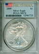 2009 $1 Silver Eagle First Strike MS70