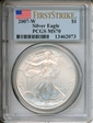 2007-W $1 Burnished Silver Eagle First Strike SP70
