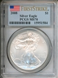 2008 $1 Silver Eagle First Strike MS70