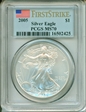 2005 $1 Silver Eagle First Strike MS70