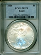2006 $1 Silver Eagle MS70
