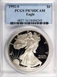 1992-S $1 Silver Eagle PR70DCAM