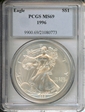 1996 $1 Silver Eagle MS69