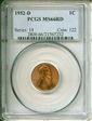 1952-D 1C MS66RD