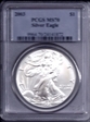 2003 $1 Silver Eagle MS70