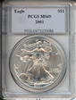 2001 $1 Silver Eagle MS69