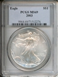 2003 $1 Silver Eagle MS69