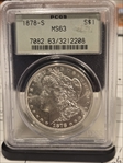 1878-S $1 MS63