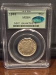 1892 25C MS64