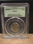1928-D 5C MS63