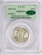 1917-D 25C Type 1 MS64FH