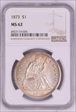 1873 Dollar MS 62