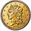 1834 $5 Classic Head, Plain 4 MS63