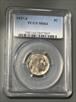 1937-S 5C MS64