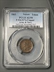 1863 Token F-8A/317a Copper Army & Navy AU50BN