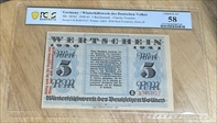 1940-1941 5 reichsmark WHW AU58