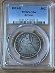 1855-O 50C Arrows G6
