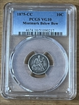 1875-CC 10C Mintmark Below Bow VG10