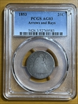 1853 25C Arrows and Rays AG3