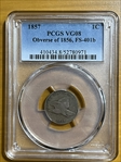 1857 1C Obverse of 1856, FS-401b VG8