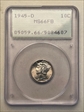 1945-D 10C MS66FB