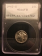 1942-D 10C MS66FB