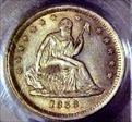 1838 25C Seated, No Drapery AU58