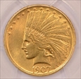 1907 $10 Indian AU58