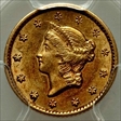 1849 G$1 Closed Wreath AU53