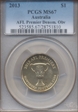 2013 $1 AFL Premier Denom. Obv MS67