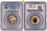 2013 $1 Puffin Al-Bronze Colorized MS67