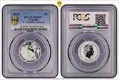 2015 $1 V - Variable Ladybird Al-Br Colorized MS69