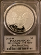 2020-W  $1 Silver Eagle - v75 Privy First Day of Issue Ronald D. Sanders PR70DCAM