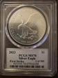 2023 $1 Silver Eagle First Strike Cleveland Eagle with Sun 1 of 500 MS70