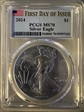 2024 $1 Silver Eagle First Day of Issue MS70