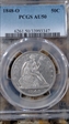 1848-O 50C AU50