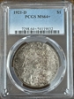 1921-D $1 MS64+