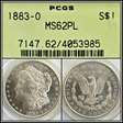 1883-O $1 MS62PL