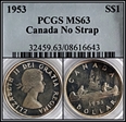 1953 S$1 No Strap, FWL MS63