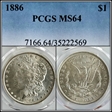 1886 $1 MS64