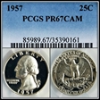 1957 25C PR67CAM