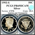 1993-S 50C Silver PR69DCAM