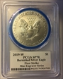 2019-W $1 Burnished Silver Eagle Mint Engraver Series Mercanti First Strike SP70