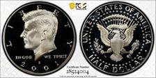 2001-S 50C Silver PR70DCAM